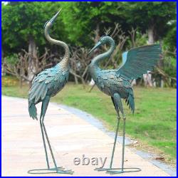 33-37 Inch Metal Crane Garden Statue Décor, Bird Garden Sculpture & Statues