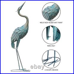 33-37 Inch Metal Crane Garden Statue Décor, Bird Garden Sculpture & Statues