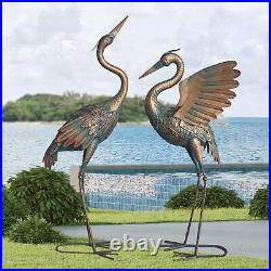 33-37 Metal Crane Statue Sculpture Indoor Bird Art Decor Home Heron Modern Yard