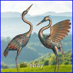 33-37 Metal Crane Statue Sculpture Indoor Bird Art Decor Home Heron Modern Yard