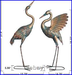 33-37 Metal Crane Statue Sculpture Indoor Bird Art Decor Home Heron Modern Yard