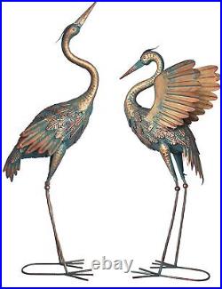 33-37 Metal Crane Statue Sculpture Indoor Bird Art Decor Home Heron Modern Yard