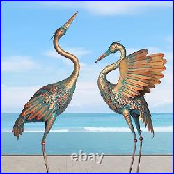 33-37 Metal Crane Statue Sculpture Indoor Bird Art Decor Home Heron Modern Yard