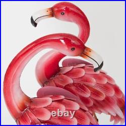 35.5 Lifelike Metal Flamingo Statue Bird Sculpture Garden Yard Lawn Patio Decor