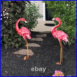 35.5 Lifelike Metal Flamingo Statue Bird Sculpture Garden Yard Lawn Patio Decor