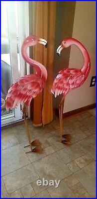 35.5 Lifelike Metal Flamingo Statue Bird Sculpture Garden Yard Lawn Patio Decor