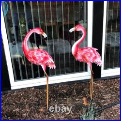 35.5 Lifelike Metal Flamingo Statue Bird Sculpture Garden Yard Lawn Patio Decor