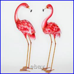 35.5 Lifelike Metal Flamingo Statue Bird Sculpture Garden Yard Lawn Patio Decor