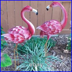 35.5 Lifelike Metal Flamingo Statue Bird Sculpture Garden Yard Lawn Patio Decor