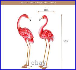 - 35 ½ Tall Metal Flamingo Garden Statues Yard Decorations Outdoor Sculptur