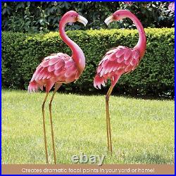 - 35 ½ Tall Metal Flamingo Garden Statues Yard Decorations Outdoor Sculptur