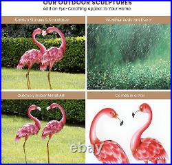 - 35 ½ Tall Metal Flamingo Garden Statues Yard Decorations Outdoor Sculptur