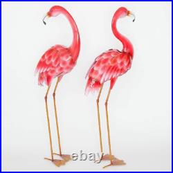 - 35 ½ Tall Metal Flamingo Garden Statues Yard Decorations Outdoor Sculptur