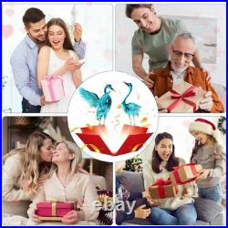 36.75 Inch Metal Crane Garden Statue Oversized Blue Heron Yard Art Outdoor Decor