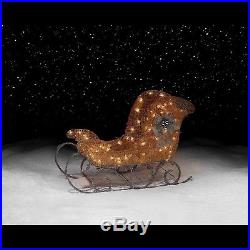 36 Inch Light Gold Sleigh Christmas Holiday Outdoor Yard Decoration Winter Decor