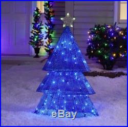 36 Light Show Lighted Blue Christmas Tree Sculpture Outdoor Holiday Yard Art