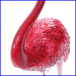 3PCS Flamingo Garden Statue Pink Sculpture Decor Yard Art Metal Statues New US