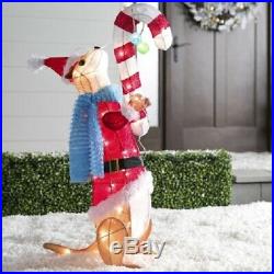 3ft Lighted Otter in Santa Suit Sculpture Pre Lit Outdoor Christmas Decor Yard