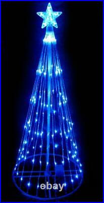 4' Animated LED Lighted BLUE LIGHT SHOW CONE TREE Outdoor Christmas Decor Yard