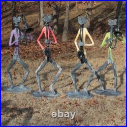 4' Large Metal Frog Band Garden Statues Set of 4 Outdoor Yard Art Sculptures