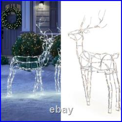4 feet White Wire Reindeer with 120 Warm White LED lights Christmas Yard Decor