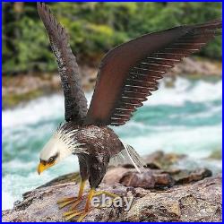 40.6in Large Bald Eagle Statue Metal Yard Art Outdoor Patio Lawn Garden Decor