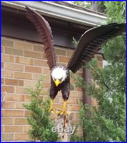 40.6in Large Bald Eagle Statue Metal Yard Art Outdoor Patio Lawn Garden Decor