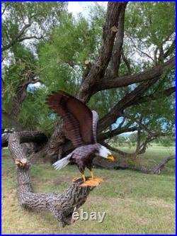 40.6in Large Bald Eagle Statue Metal Yard Art Outdoor Patio Lawn Garden Decor