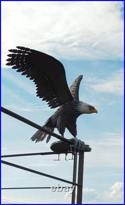 40.6in Large Bald Eagle Statue Metal Yard Art Outdoor Patio Lawn Garden Decor