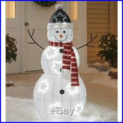 42 Cool White Lighted Stars Snowman Sculpture Outdoor Christmas Decor Yard