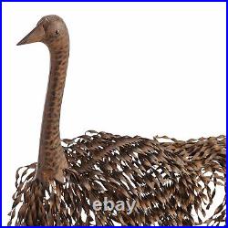 45-in. Tall Rustic Metal Ostrich Statue Sculpture Outdoor Patio Yard Decor Brown