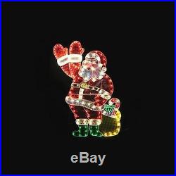 48 Holographic Lighted Waving Santa Claus Christmas Yard Art Decoration