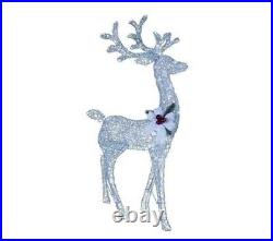 48 Lighted Silver White Buck Deer Sculpture Outdoor Christmas Yard Decor Lawn