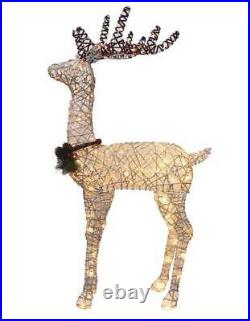 48 Lighted Standing Deer with Native Bow Outdoor Garden Yard Christmas Decor
