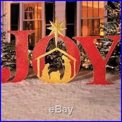 48 Metal Staked JOY Nativity Sign Yard Art Outdoor Christmas Decoration Display