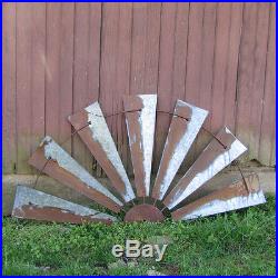 48 Rustic Metal Half Windmill Lawn/Garden Sculpture Yard Art Barn Wall Decor