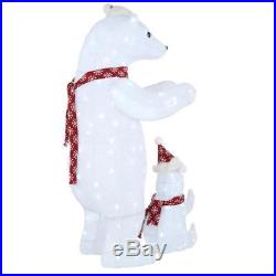 48IN 200L Led Polor Bear Family Set Outdoor Christmas Yard Holiday Decorations
