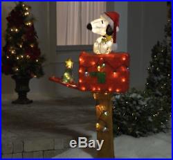 48in. LED MECHANICAL PRE-LIT CHRISTMAS HOLIDAY PEANUTS SNOOPY MAILBOX YARD DECOR