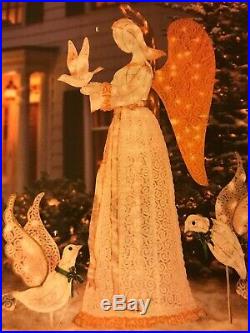 5 FOOT LIFE SIZE LIGHTED CHRISTMAS ANGEL with DOVE INDOOR OUTDOOR YARD DECOR