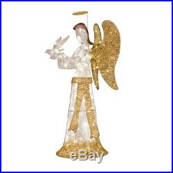 5 Foot Lighted Animated Angel With Dove Sculpture Outdoor Christmas Decor Yard