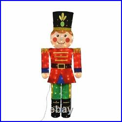 5 Foot Lighted Nutcracker Toy Soldier Sculpture Outdoor Christmas Yard Decor