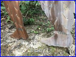 5' Large Metal Yard Art Sasquatch Bigfoot Rust Finish Rustic Lawn Statue Vtg Big