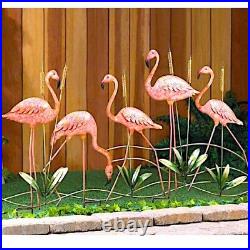 5 Metal Flamingo Sculpture Lawn Yard Stake Bird Garden Decor 28.5 Tall