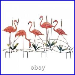 5 Metal Flamingo Sculpture Lawn Yard Stake Bird Garden Decor 28.5 Tall