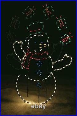 5' Tall Christmas Snowman LED Sculpture Indoor Outdoor Holiday Yard Decoration