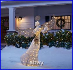 5 ft Elegant Christmas Yard Lawn Decor LED Lighted Angel Sculpture with Flute