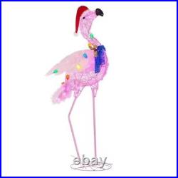 5 ft Flamingo Acrylic LED Christmas Light Yard Sculpture Tropical Beach Sea Life