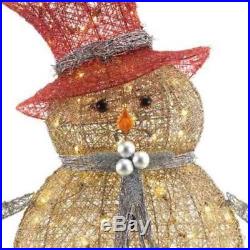 5 ft. Pre-Lit Gold Snowman Christmas Sparkling Holiday Light Outdoor Yard Decor
