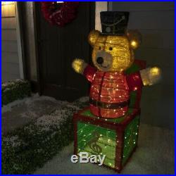 50 Lighted Holiday Soldier Bear Sculpture Pre Lit Outdoor Christmas Decor Yard