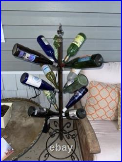 50 inch stand Wine Bottles (12) tree country yard/garden art with Fleur de lis
